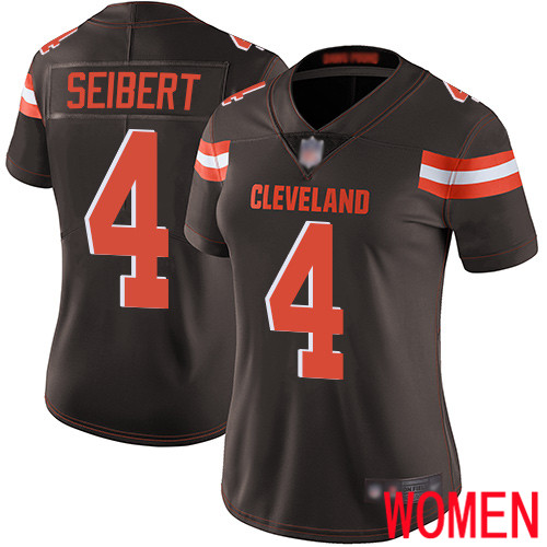 Cleveland Browns Austin Seibert Women Brown Limited Jersey #4 NFL Football Home Vapor Untouchable->women nfl jersey->Women Jersey